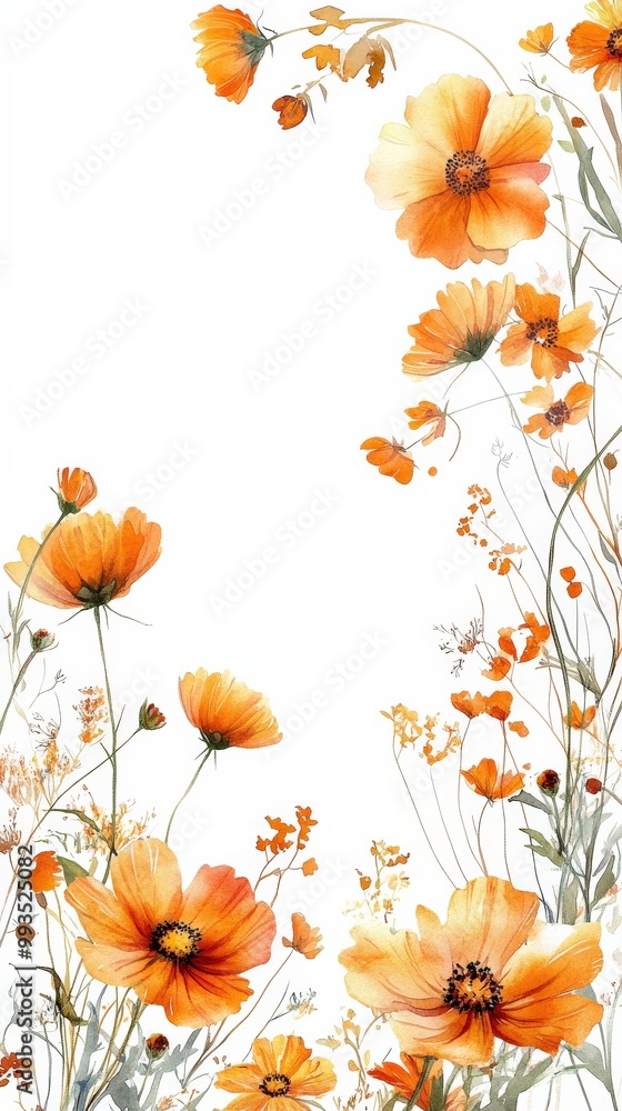 Bright flowy dahlia flowers in fire colors with plenty of negative space Bright flowy dahlia flowers in fire colors with plenty of negative space