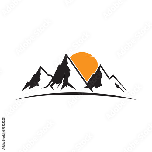 Mountain icon Logo Business Template Vector