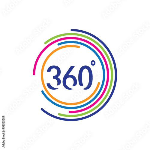 360 Degree View Related Vector Icons design