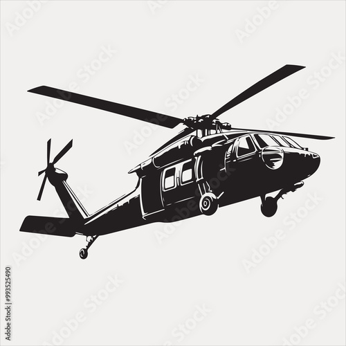 helicopter vector and logo