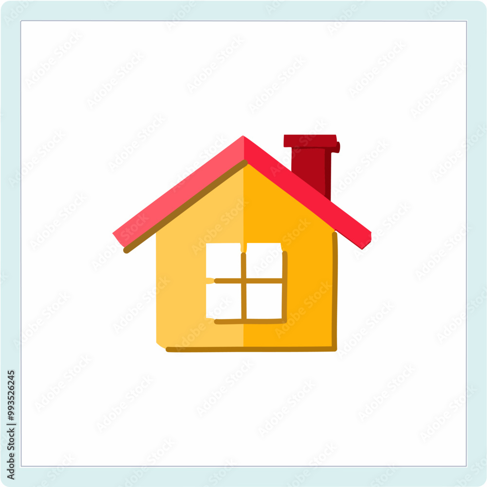 Icon of house with chimney on white background. Vector illustration. Icon of house with chimney on white background. Vector illustration.