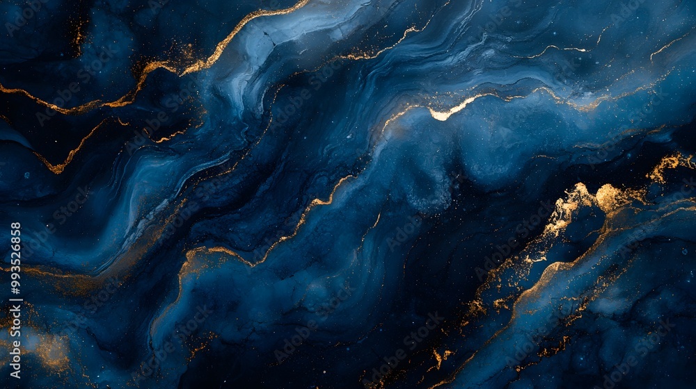 Deep blue marble texture with swirling patterns, navy and azure tones, gold veins, liquid marble effect, high contrast, glossy surface, luxurious design. Deep blue marble texture with swirling patterns, navy and azure tones, gold veins, liquid marble effect, high contrast, glossy surface, luxurious design.