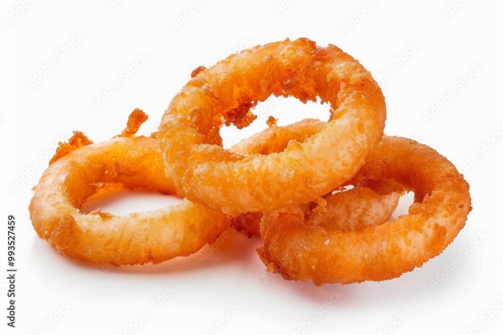 pile of Crispy Fried Onion Rings isolated on white background. MZ pile of Crispy Fried Onion Rings isolated on white background. MZ