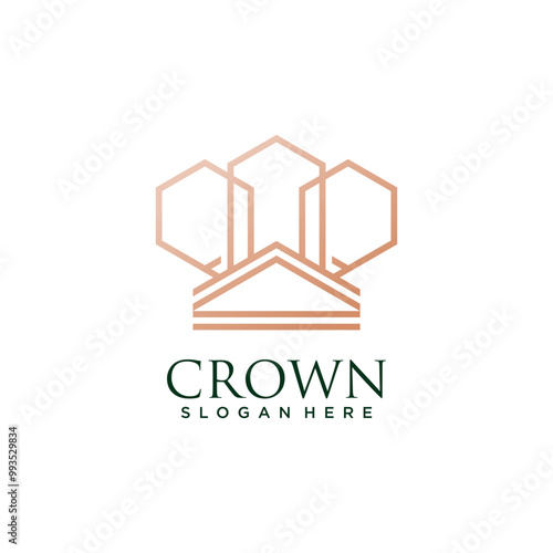 Crown icon vector logo design with creative concept Premium Vector