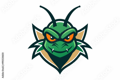 Cricket head mascot logo design vector on white background