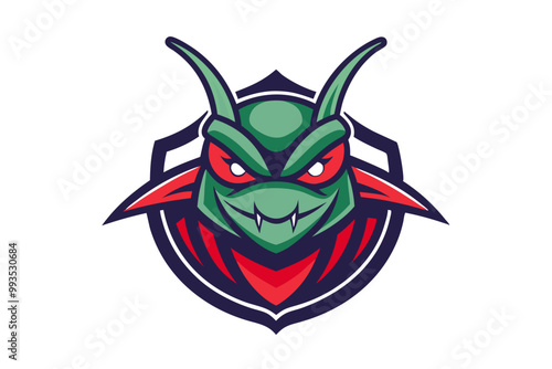 Cricket head mascot logo design vector on white background