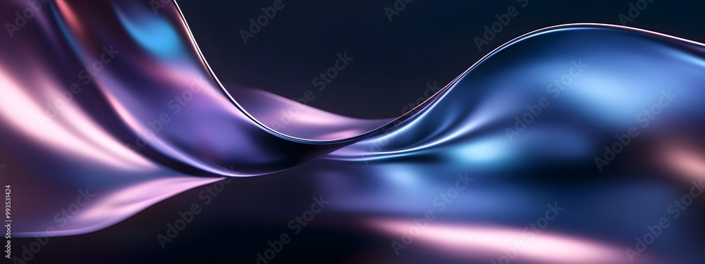 Naklejka premium A sleek, abstract background with fluid shapes and metallic colors for an immersive video cover