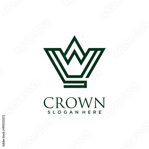 Crown icon vector logo design with creative concept Premium Vector