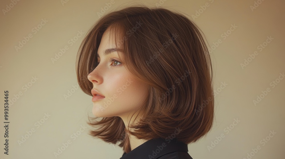 Back View of Woman with Straight Chestnut Brown Hair in Dark Blouse
Back View of Woman with Straight Chestnut Brown Hair in Dark Blouse