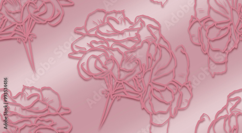 Seamless background with floral pattern. On pink background.
