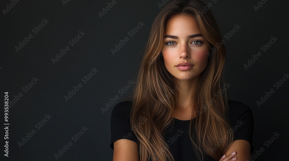 Front-Facing Portrait of Woman with Long Straight Brown Hair in Motion
Front-Facing Portrait of Woman with Long Straight Brown Hair in Motion