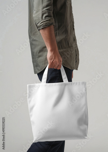 Customizable tote bag  png mockup, transparent design photo