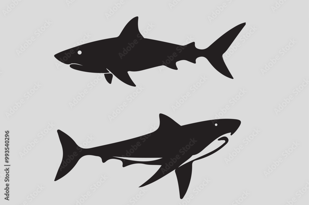 Fototapeta premium Shark vector, and fish vactor