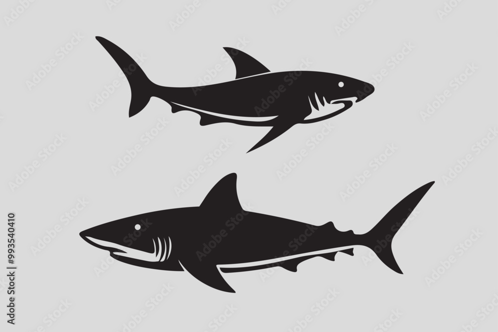 Shark vector, and fish vactor Shark vector, and fish vactor