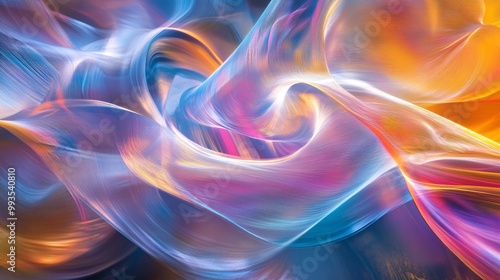 Luminous Light Trails: Abstract Waves of Vibrant Energy and Organic Shapes