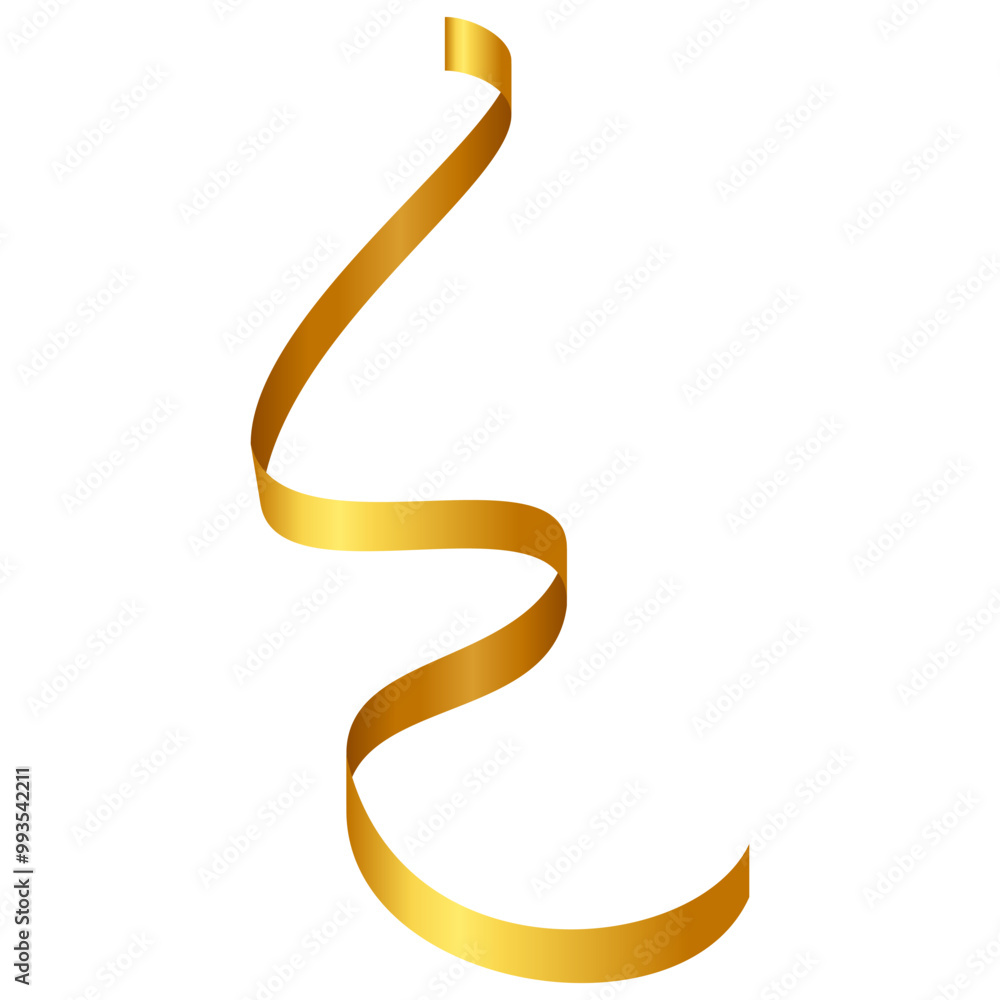 Gold Wavy Ribbon Party Decorations Gold Wavy Ribbon Party Decorations