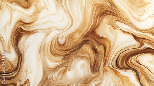 Swirling Milk and Coffee Marbled Designs - Organic, Soothing, Elegant Patterns in a Cup