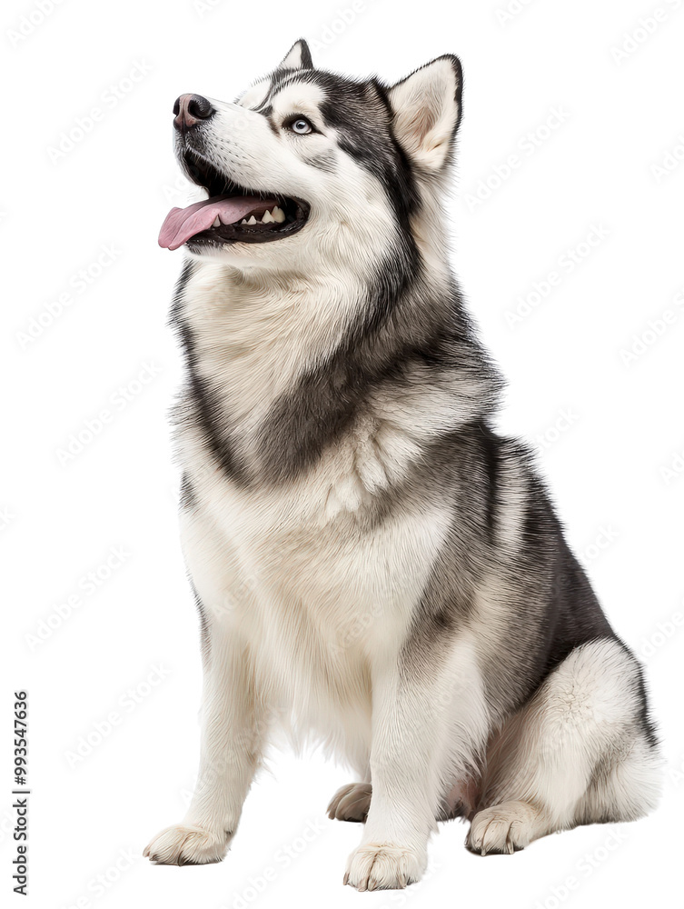 Joyful Alaskan Malamute Dog in Full Body Portrait Joyful Alaskan Malamute Dog in Full Body Portrait