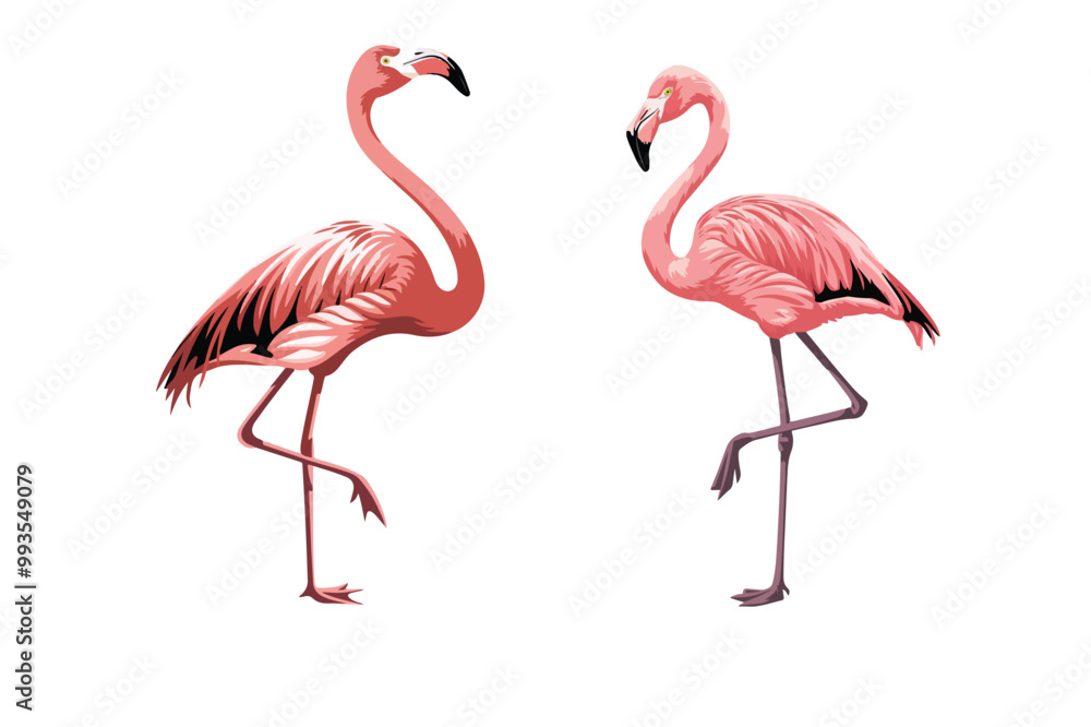 Fototapeta premium flamingo vector and bird illustration