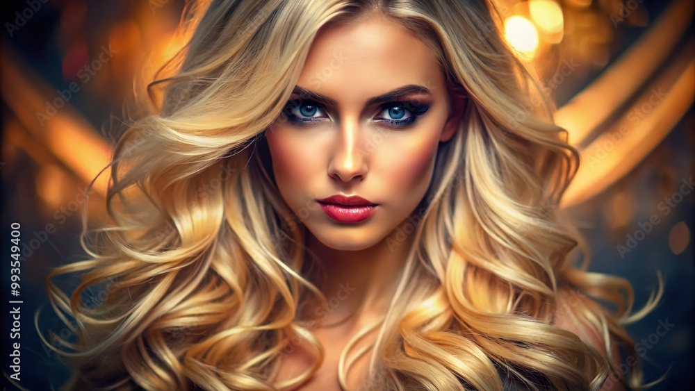 Fototapeta premium Stunning Blonde Hair with Beautiful Blonde Highlights Perfect for Fashion and Hair Styling Concepts