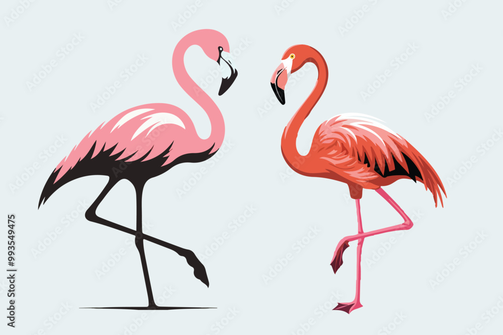 Fototapeta premium flamingo vector and bird illustration