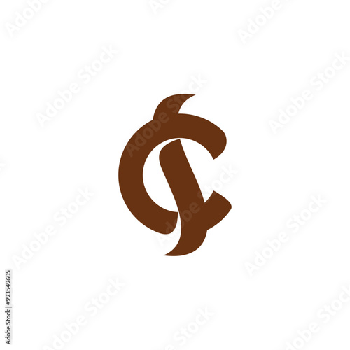 letter cs coffee bean smoke simple logo vector
