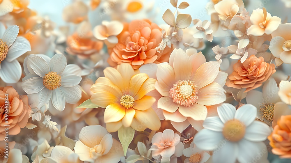 A beautiful bouquet of delicate flowers with soft, pastel colors. A beautiful bouquet of delicate flowers with soft, pastel colors.