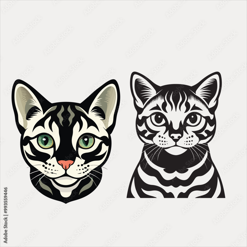 Obraz premium Siamese Cat, Persian Cat, Maine Coon Cat, Bengal Cat, Sphynx Cat. vector