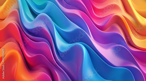 Vibrant 3D Sound Waves: Dynamic Abstract Pattern of Music in Vivid Colors