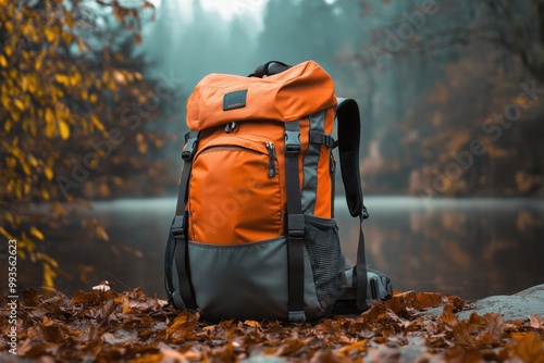 Stylish Backpack Perfect for Outdoor Adventures and Daily Use isolated on White Background photo