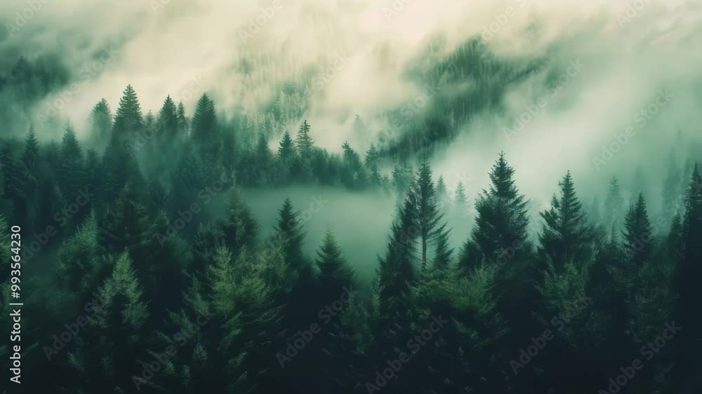Explore the Mysterious Foggy Forest With Towering Fir Trees Enveloped in Dense Mist in the Early Morning Light Explore the Mysterious Foggy Forest With Towering Fir Trees Enveloped in Dense Mist in the Early Morning Light