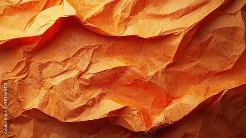 Wallpaper Mural Crumpled Orange Paper Texture: Abstract Background for Creative Designs Torontodigital.ca