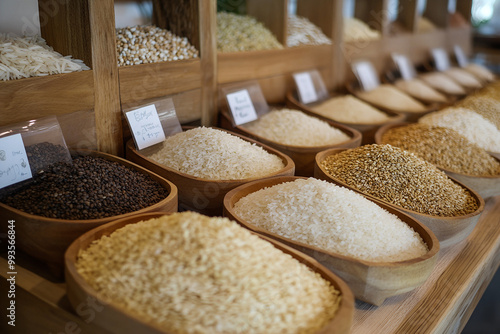 Rice varieties on display at the studio  photo