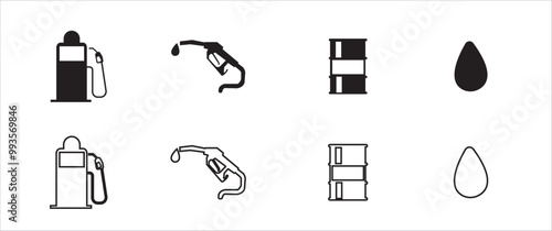 Gas icon set, Gas, oil pump icon set vector illustration