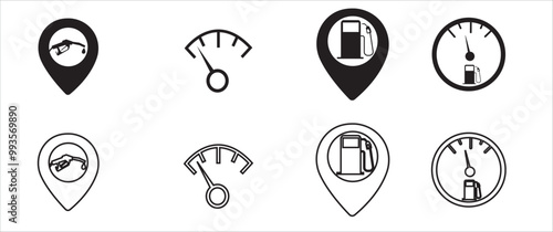 Gas icon set, Gas, oil pump icon set vector illustration