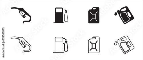 Gas icon set, Gas, oil pump icon set vector illustration