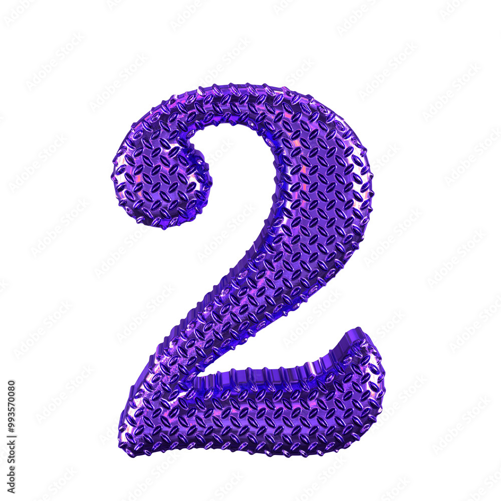 Purple ribbed symbol. number 2 Purple ribbed symbol. number 2