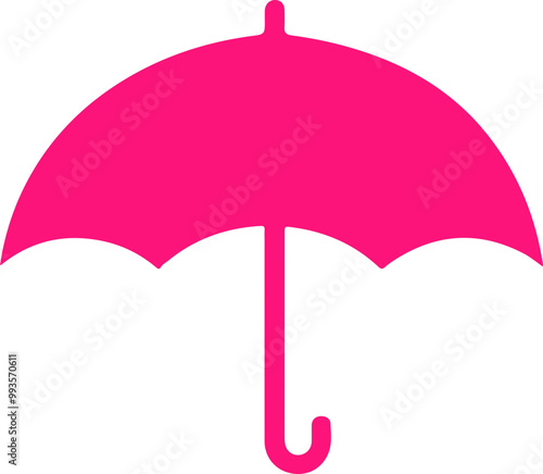 Vibrant Pink Umbrella Icon in Vector Style