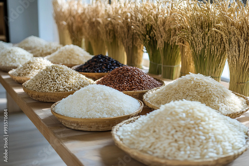 Rice varieties on display at the studio  photo