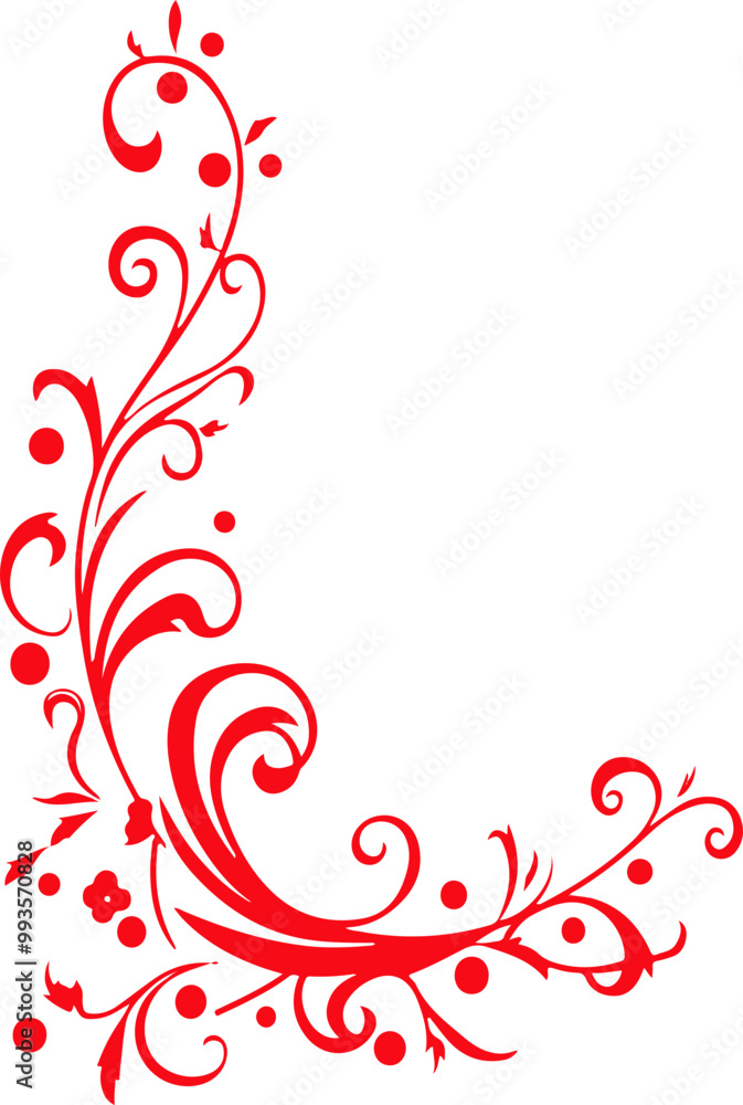 Elegant Red Floral Vector Design Element Elegant Red Floral Vector Design Element