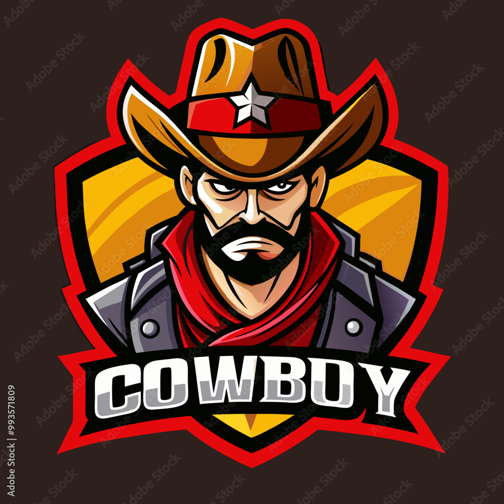 Cowboy mascot esport game logo illustration for sport game team Cowboy mascot esport game logo illustration for sport game team