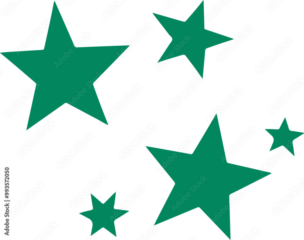 Green Vector Stars in Various Sizes and Arrangements Green Vector Stars in Various Sizes and Arrangements