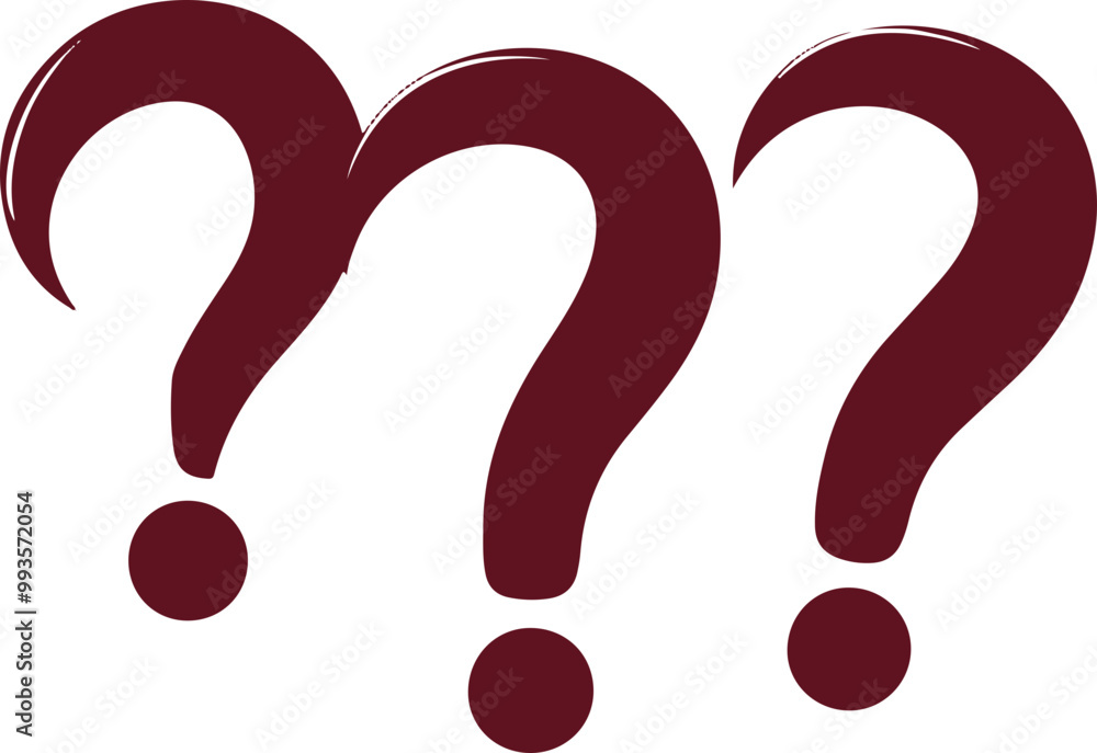 Vector Illustration of Three Bold Question Marks Vector Illustration of Three Bold Question Marks