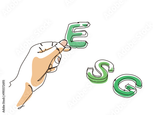 sketch lifestyle A062 combina esg text shows the esg concept in business vector illustration graphic EPS 10
