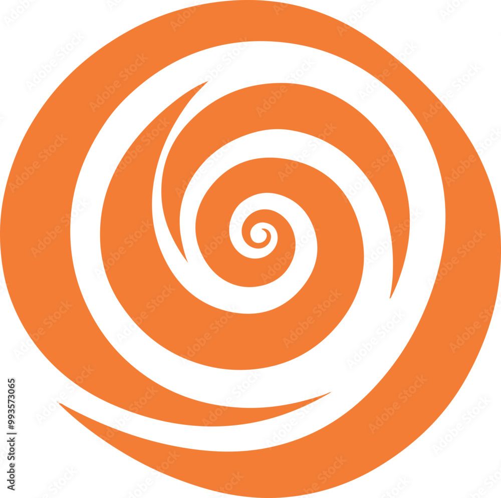 Orange Spiral Vector Design with Flowing Curves Orange Spiral Vector Design with Flowing Curves