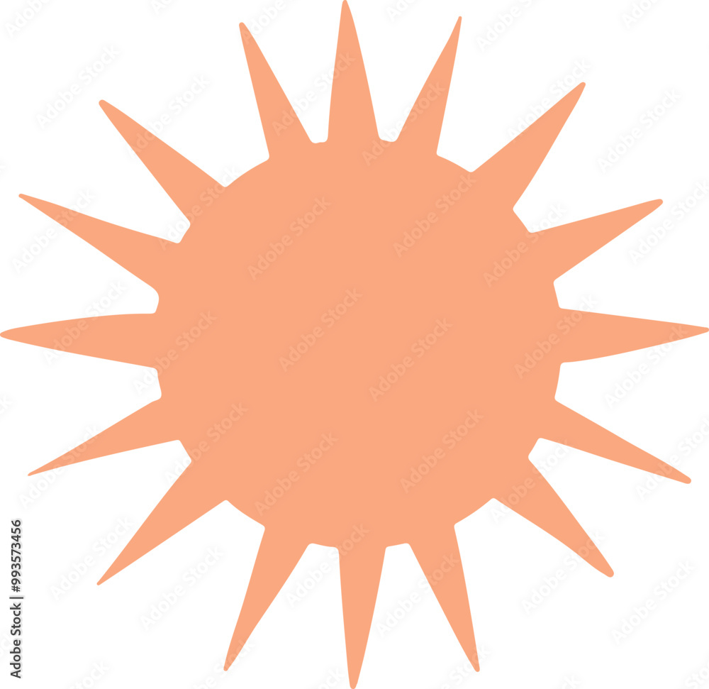 Stylized Sun Icon with Radiating Rays Stylized Sun Icon with Radiating Rays