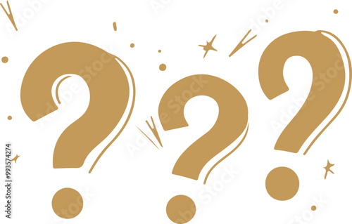 Stylish Vector Question Marks with Decorative Elements