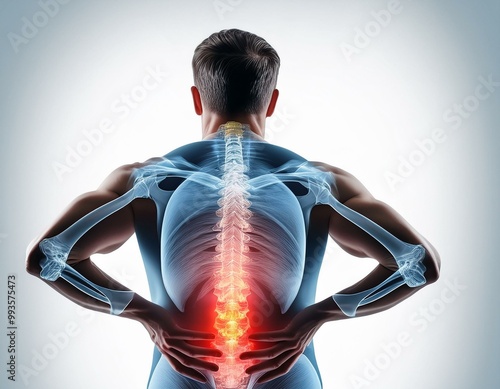 Concept illustration showing a back in pain