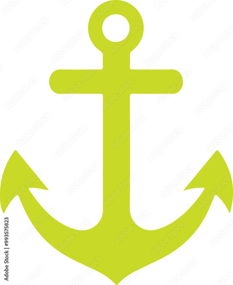 Simple Vector Illustration of a Green Anchor Icon Simple Vector Illustration of a Green Anchor Icon