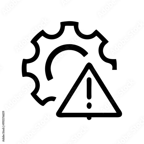 Canvas-taulu thin line failure icon with broken operational process